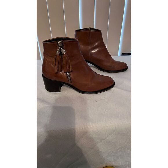 Russell & Bromley Tan Tassal Brown Leather Chelsea side zip boots side 9 EU 39.5 - Picture 3 of 12